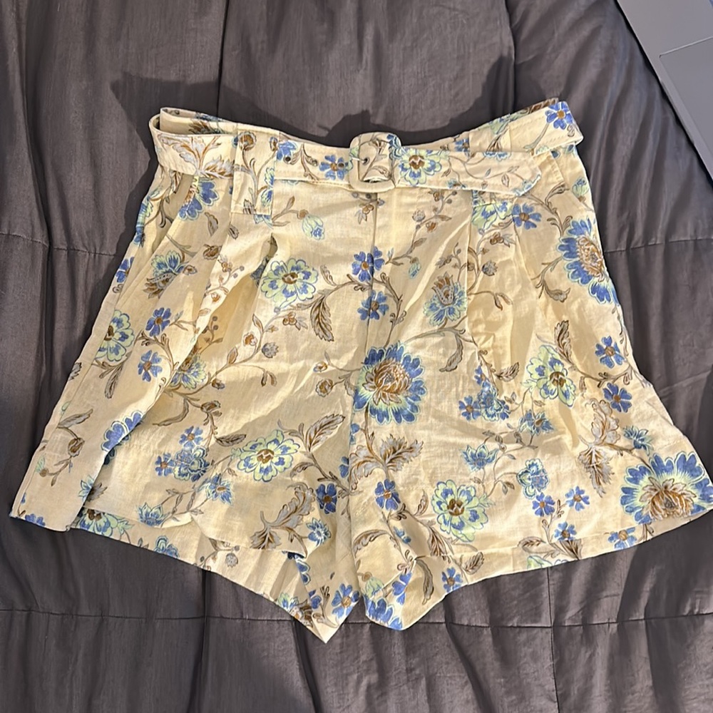 Mango Linen Blend Shorts US6